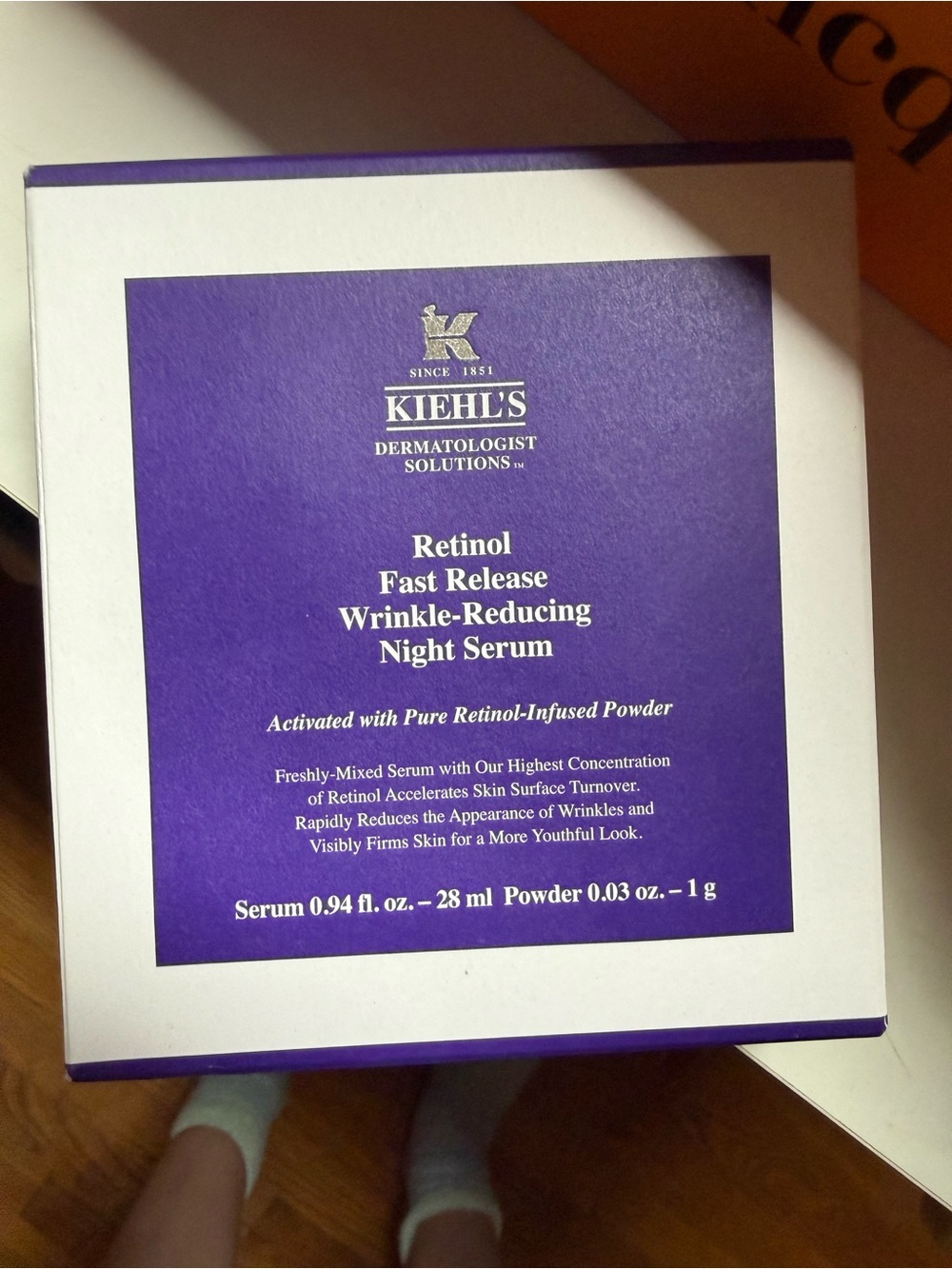 Kiehl's Retinol Fast Release Night Serum - Purple & White Box